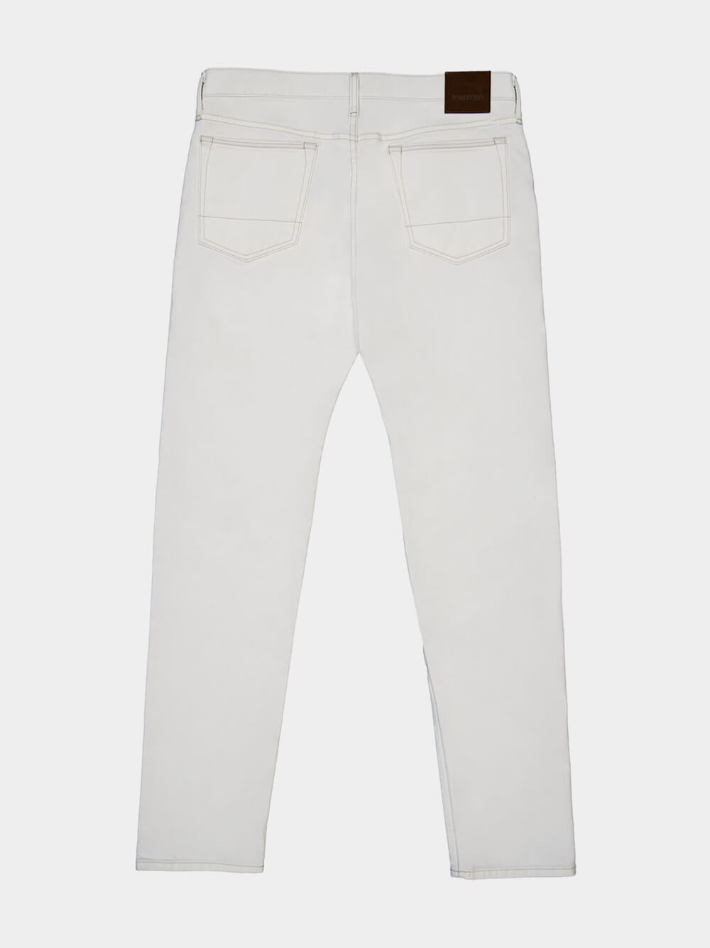 White Standard Fit Denim Jeans