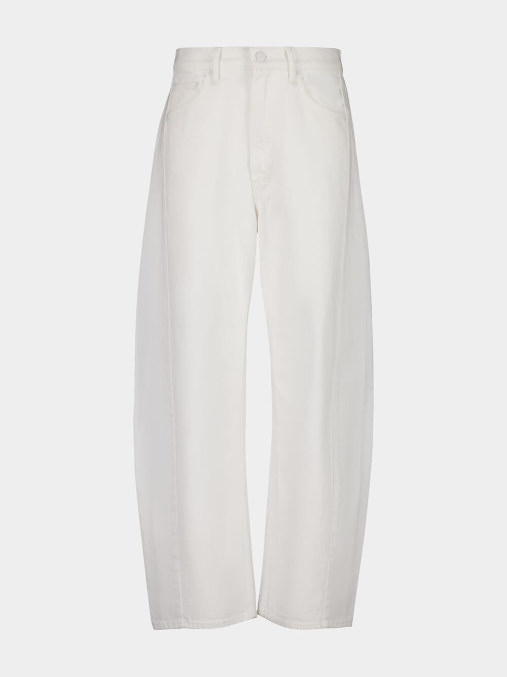 The Full-Pipe Ankle White Barrel Jeans