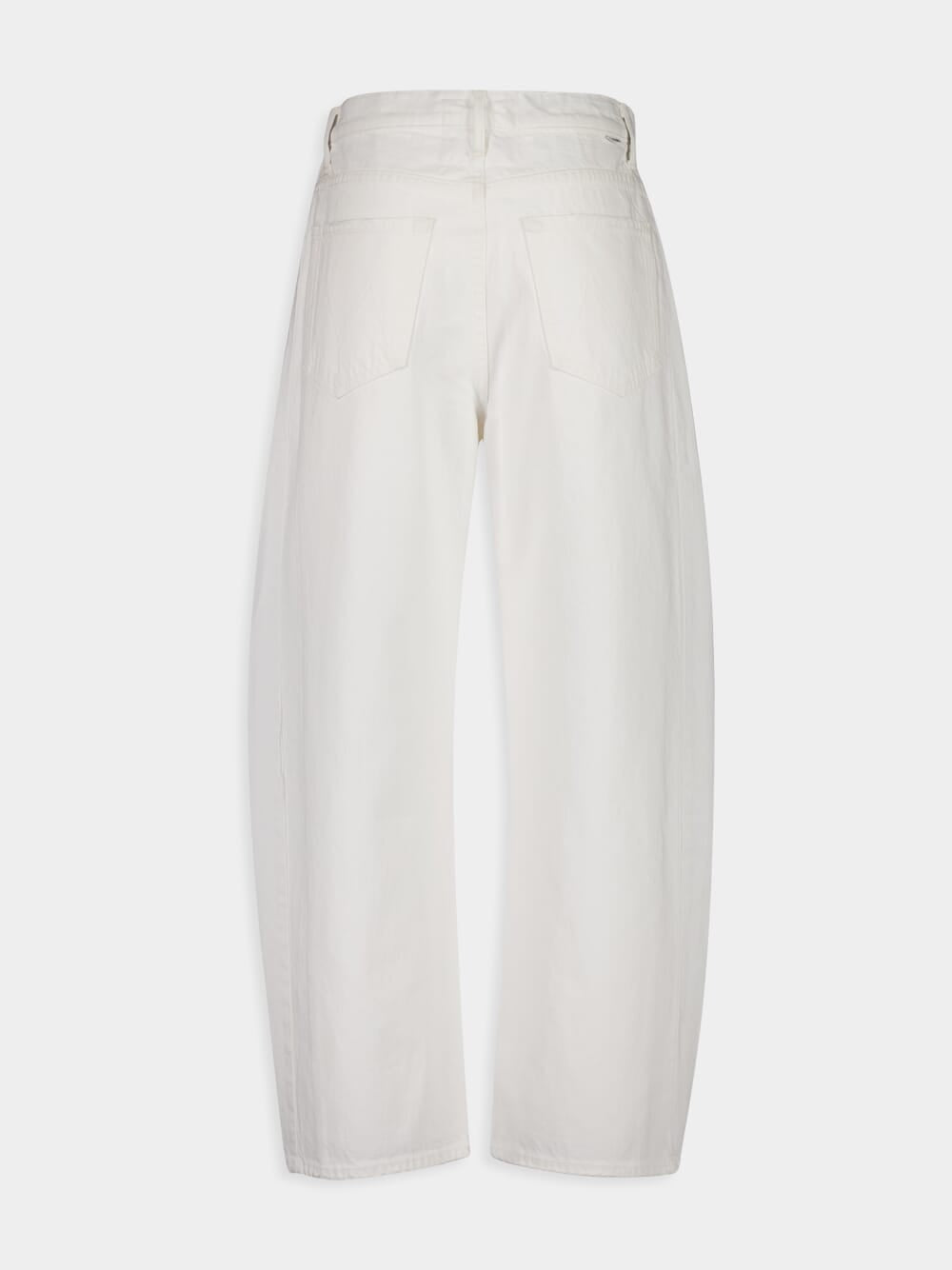 The Full-Pipe Ankle White Barrel Jeans