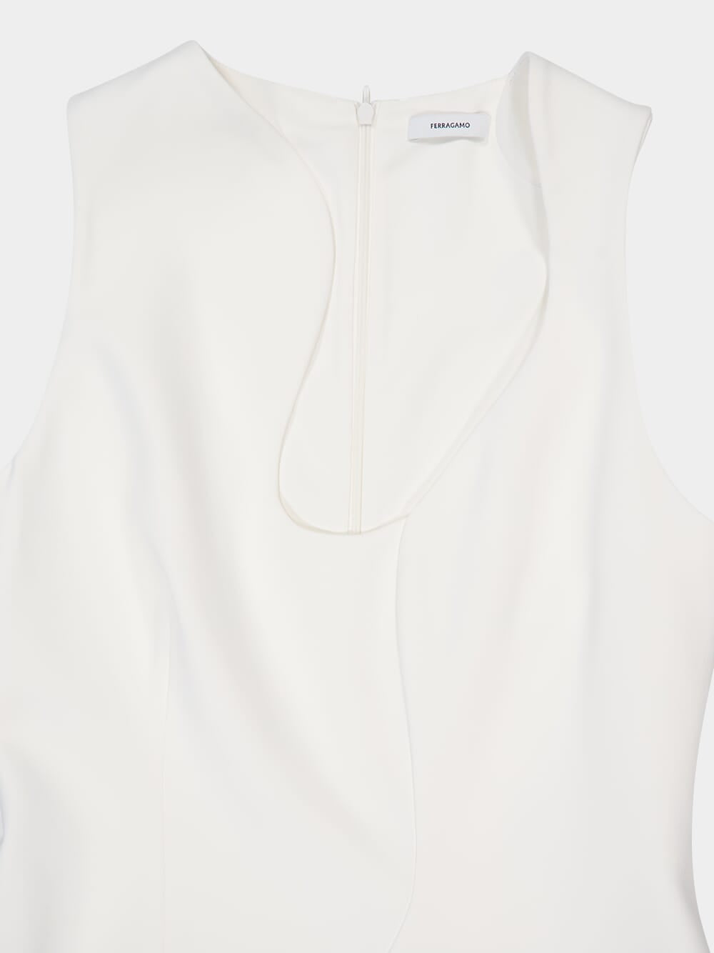 White Sleeveless Midi Dress