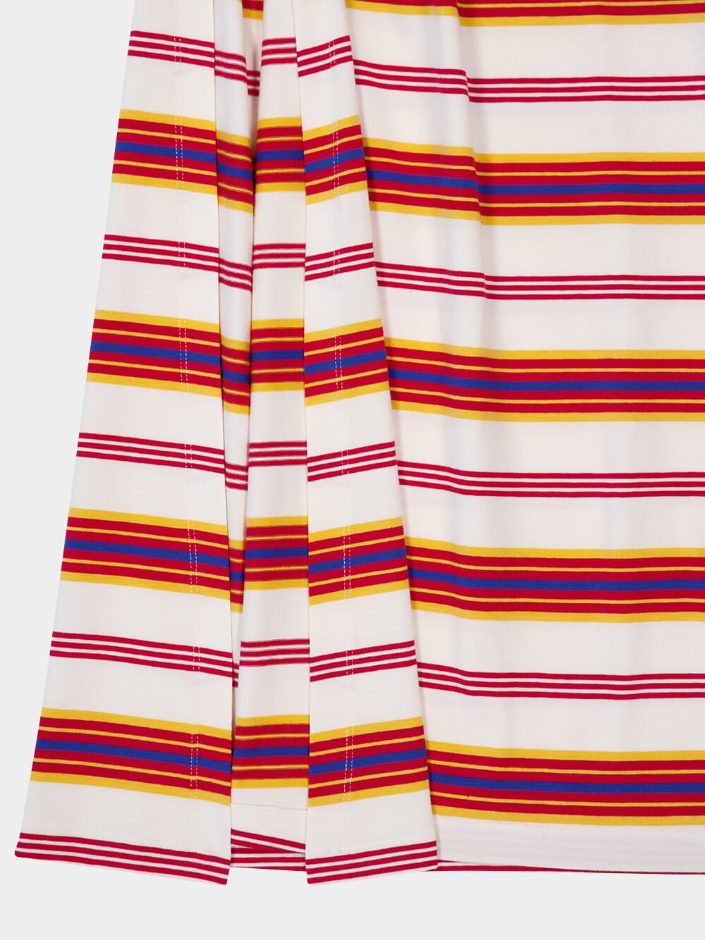 Striped Cream and Orange Cotton Maxi Skirt