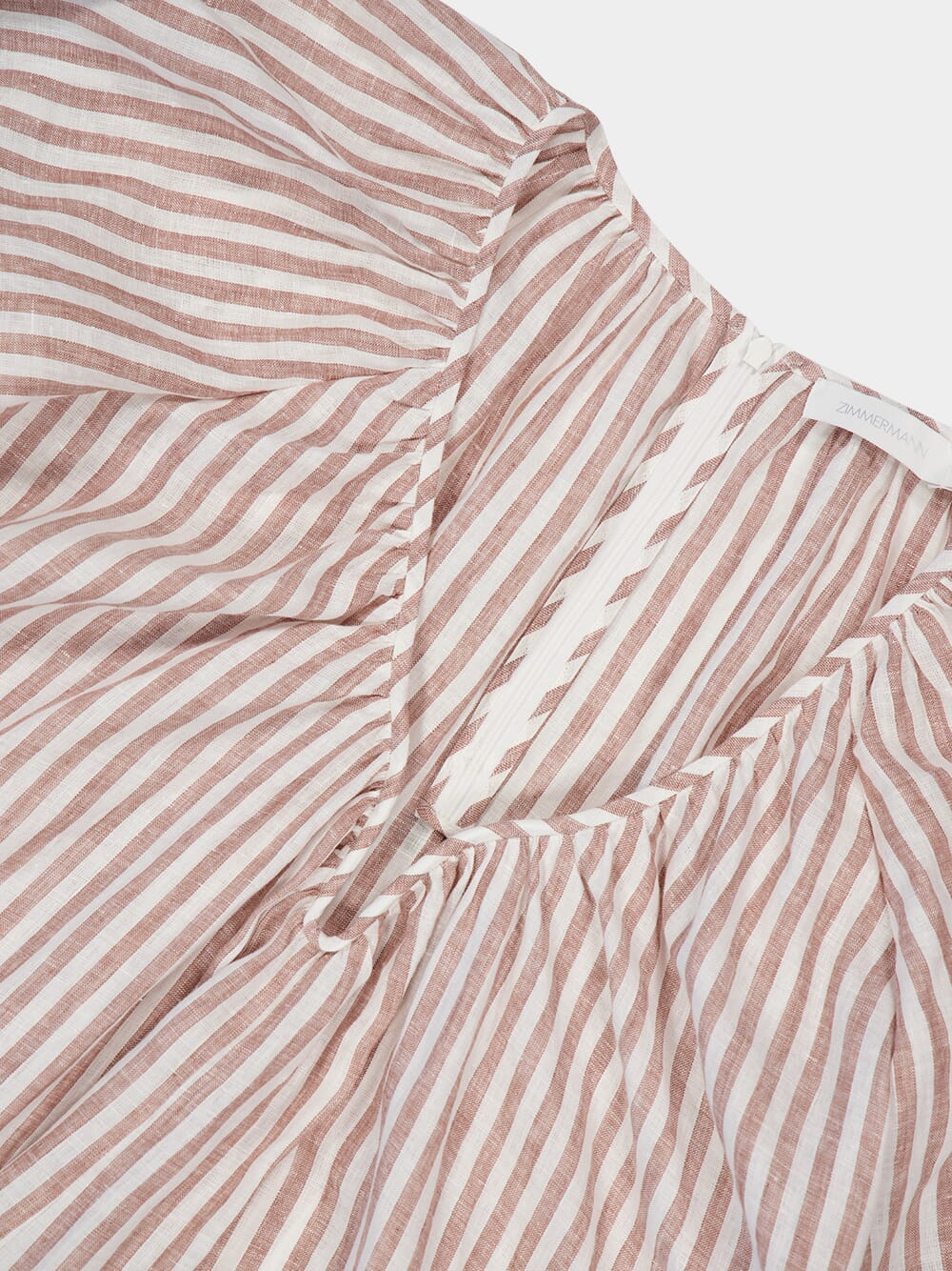 Tan Stripe Cascadian Linen Maxi Dress