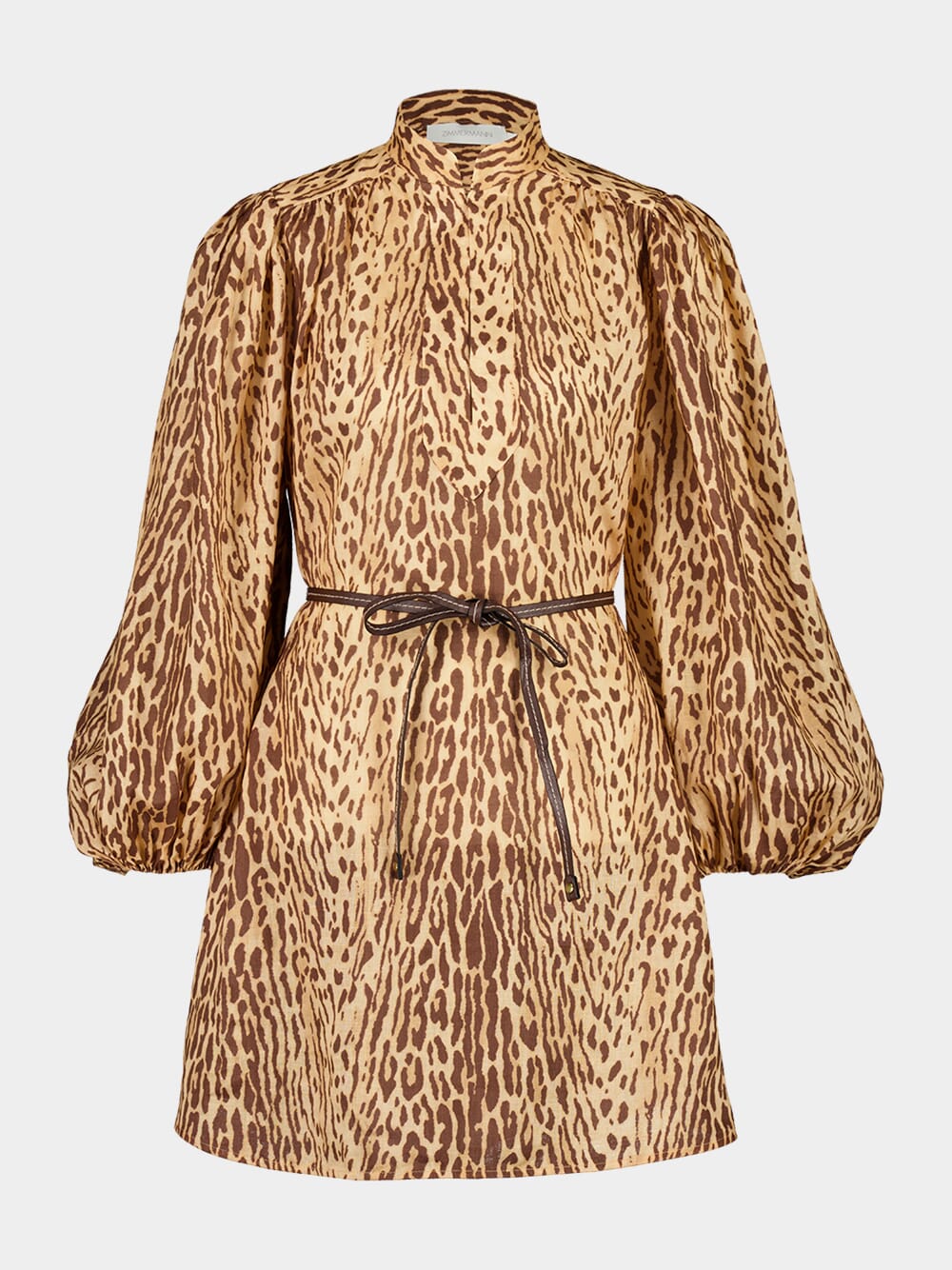 Tan Leopard Cascadian Tunic Mini Dress