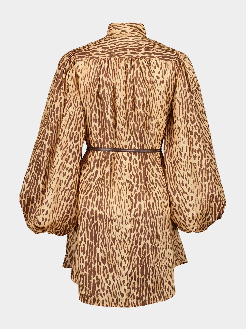 Tan Leopard Cascadian Tunic Mini Dress