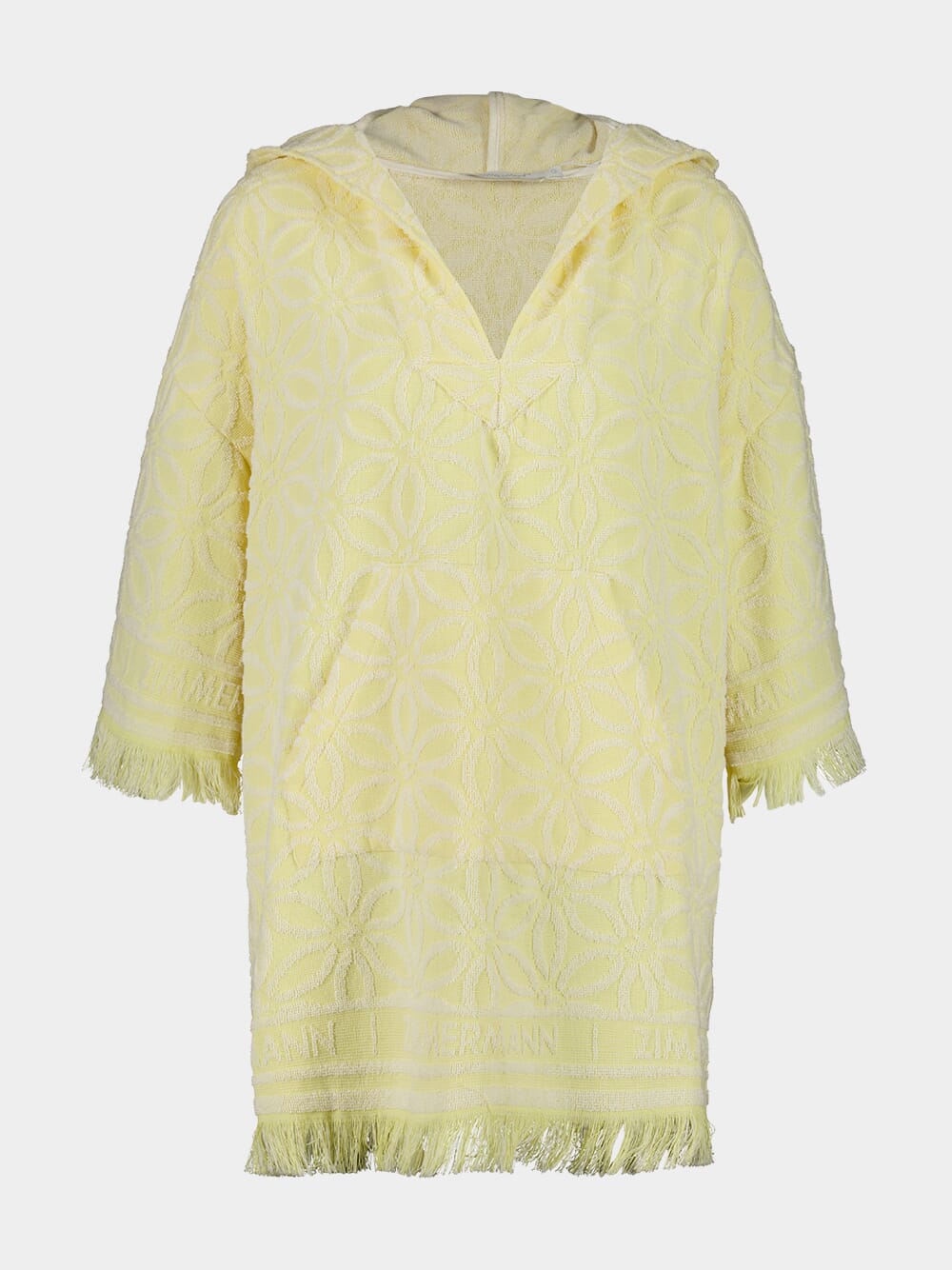 Yellow Cream Coco Hooded Towel Mini Dress