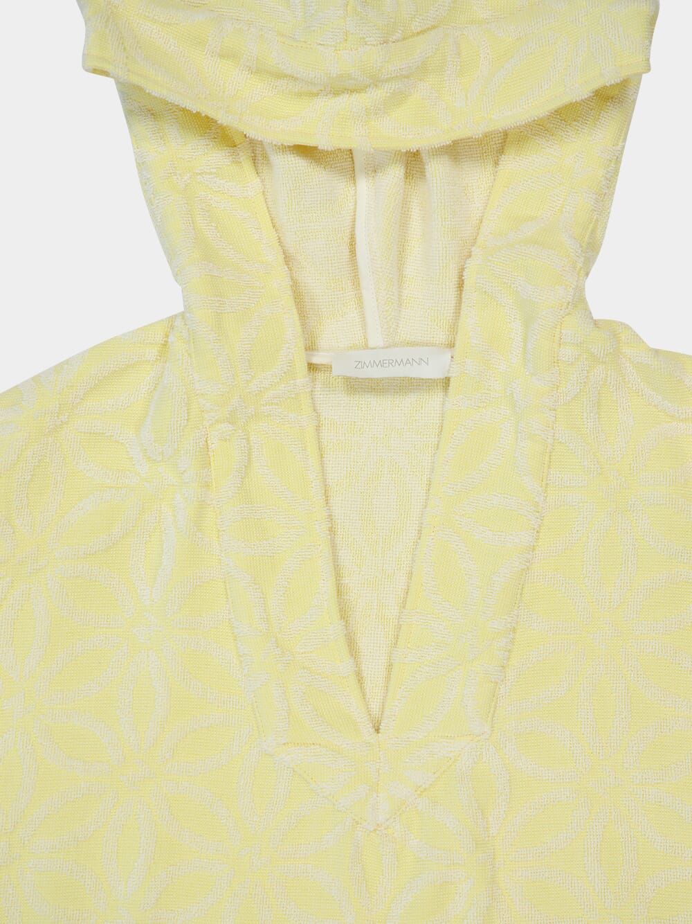 Yellow Cream Coco Hooded Towel Mini Dress