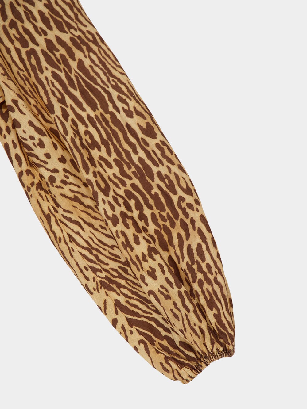 Tan Leopard Cascadian Plunge Midi Dress
