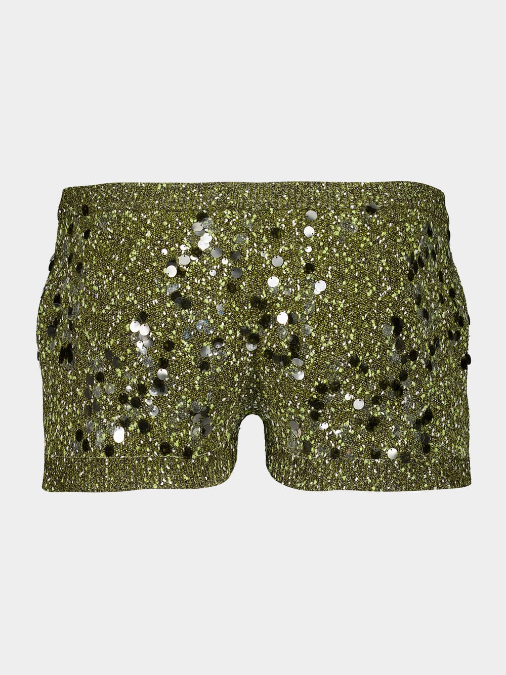 Dark Green Tweed Blend Shorts