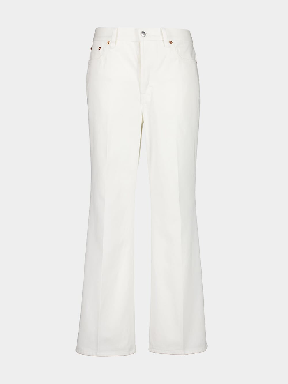 White Flared Trumpet Jeans
