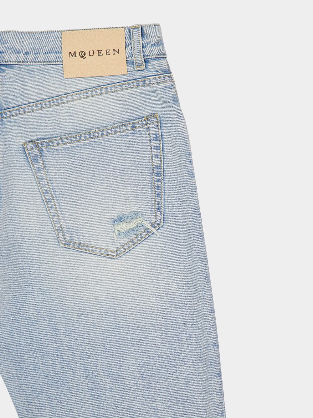 Washed Blue Stonewashed Slim Fit Jeans