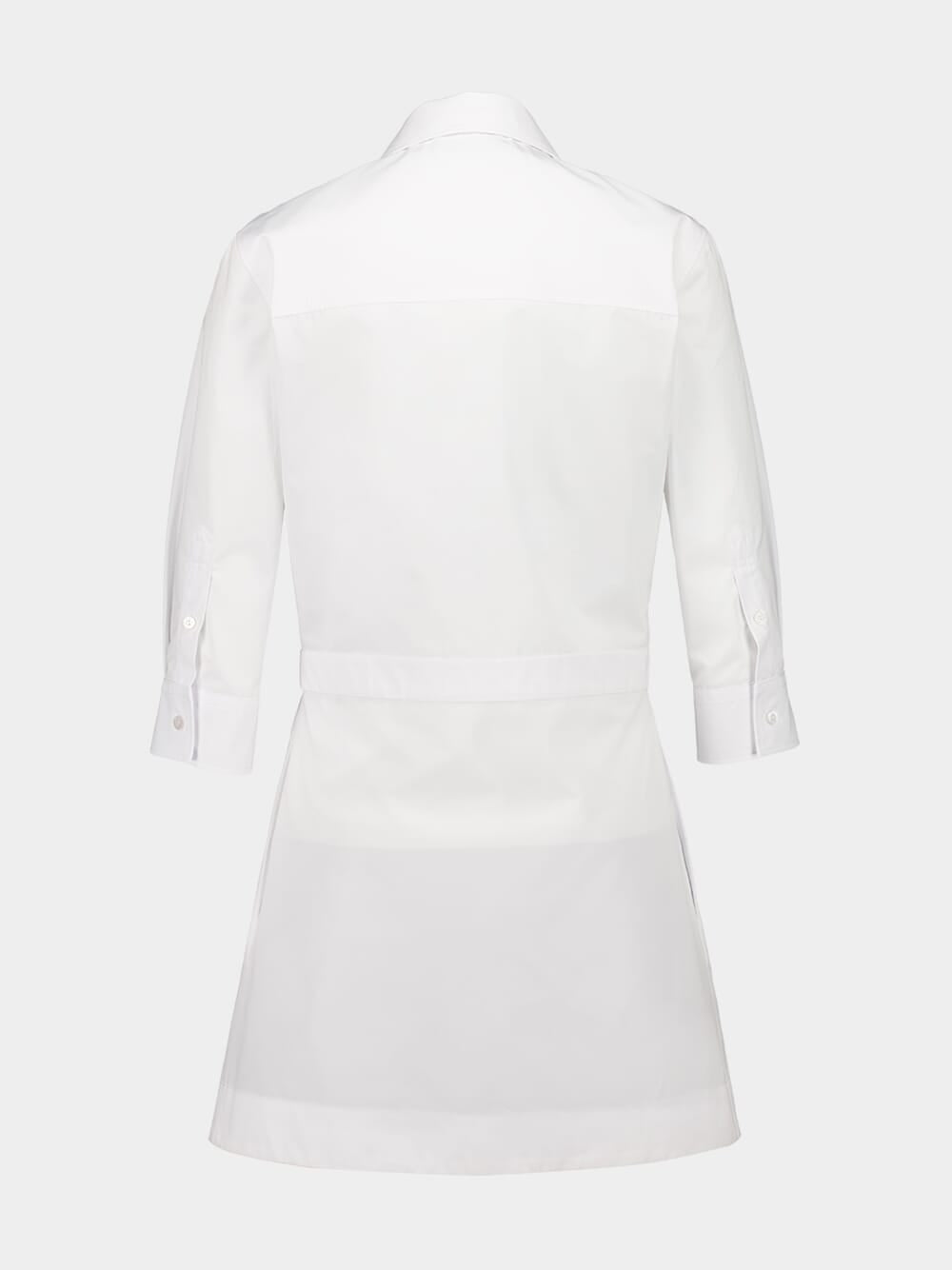 White Shirt Dress with Horsebit Detail