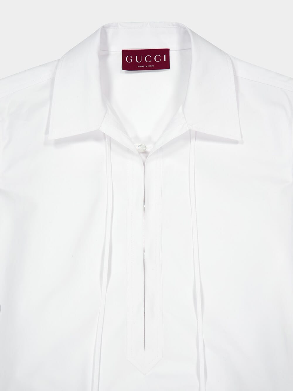 White Shirt Dress with Horsebit Detail