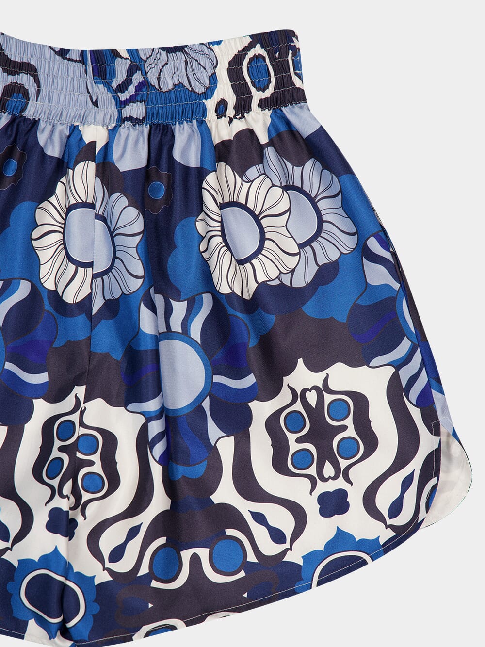 Calcita Flora Mix Printed Silk Twill Shorts