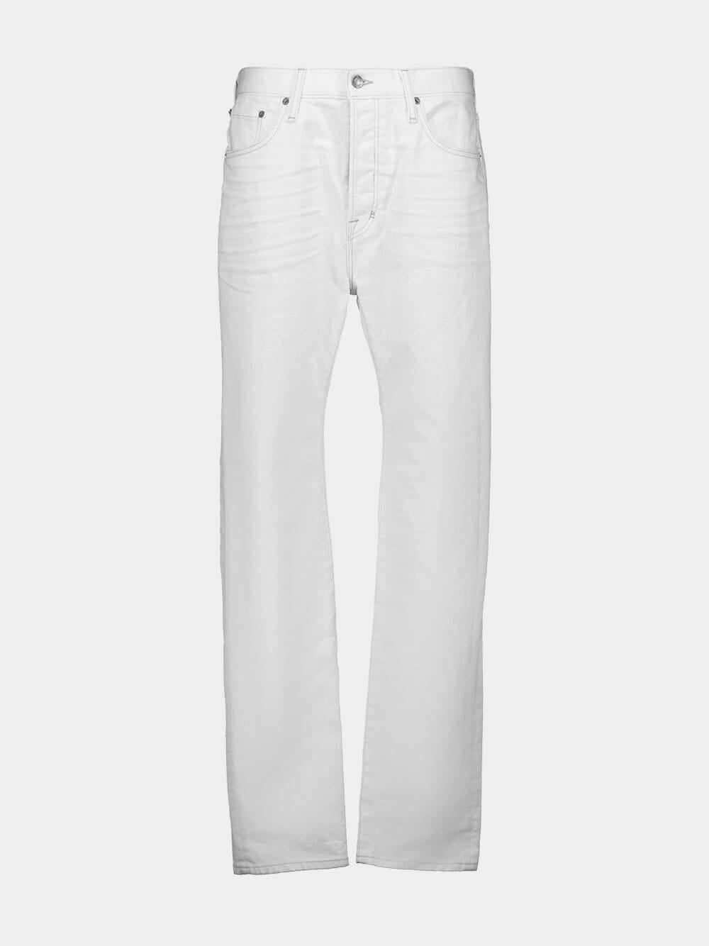White Standard Fit Denim Jeans