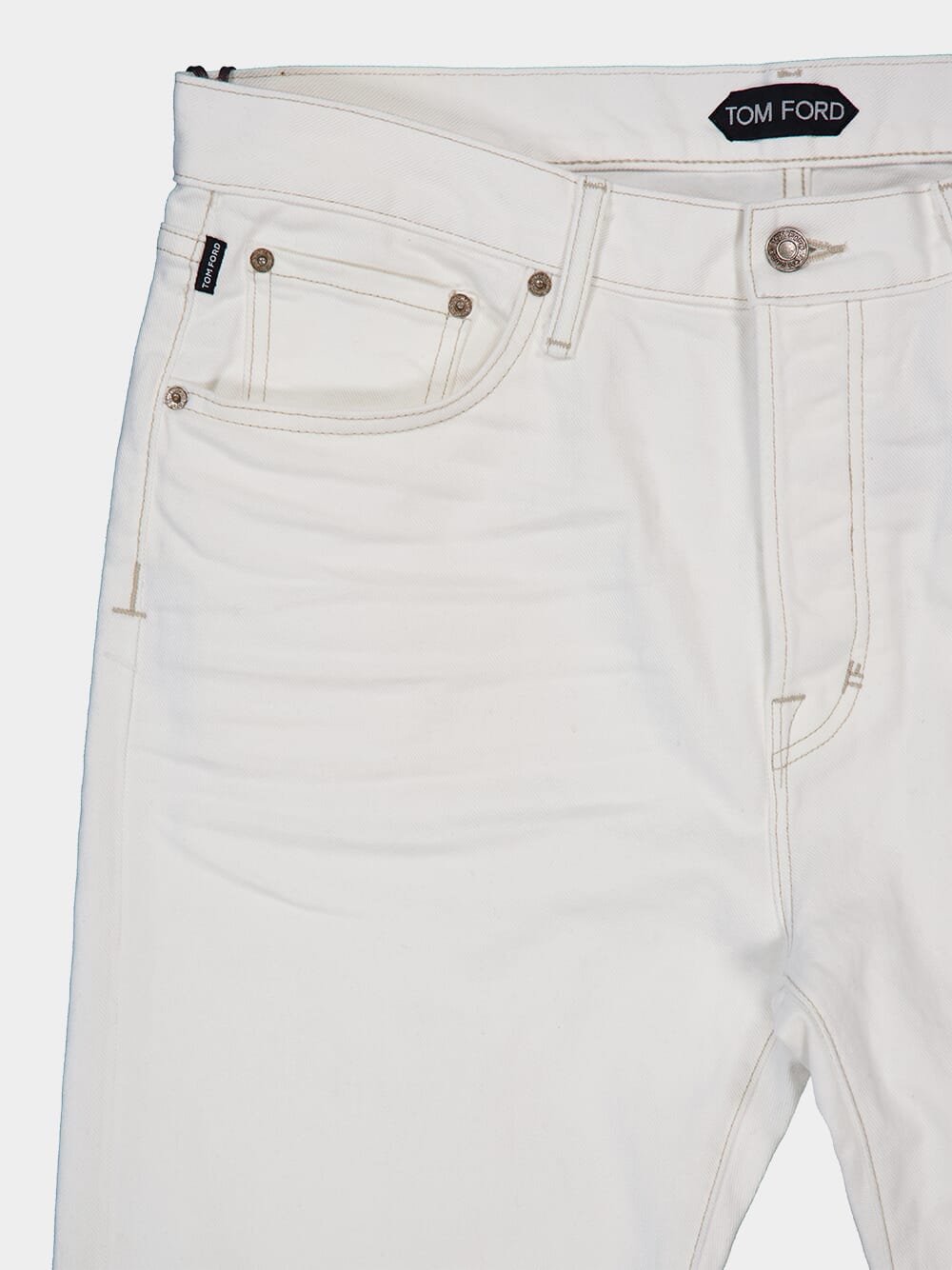 White Standard Fit Denim Jeans