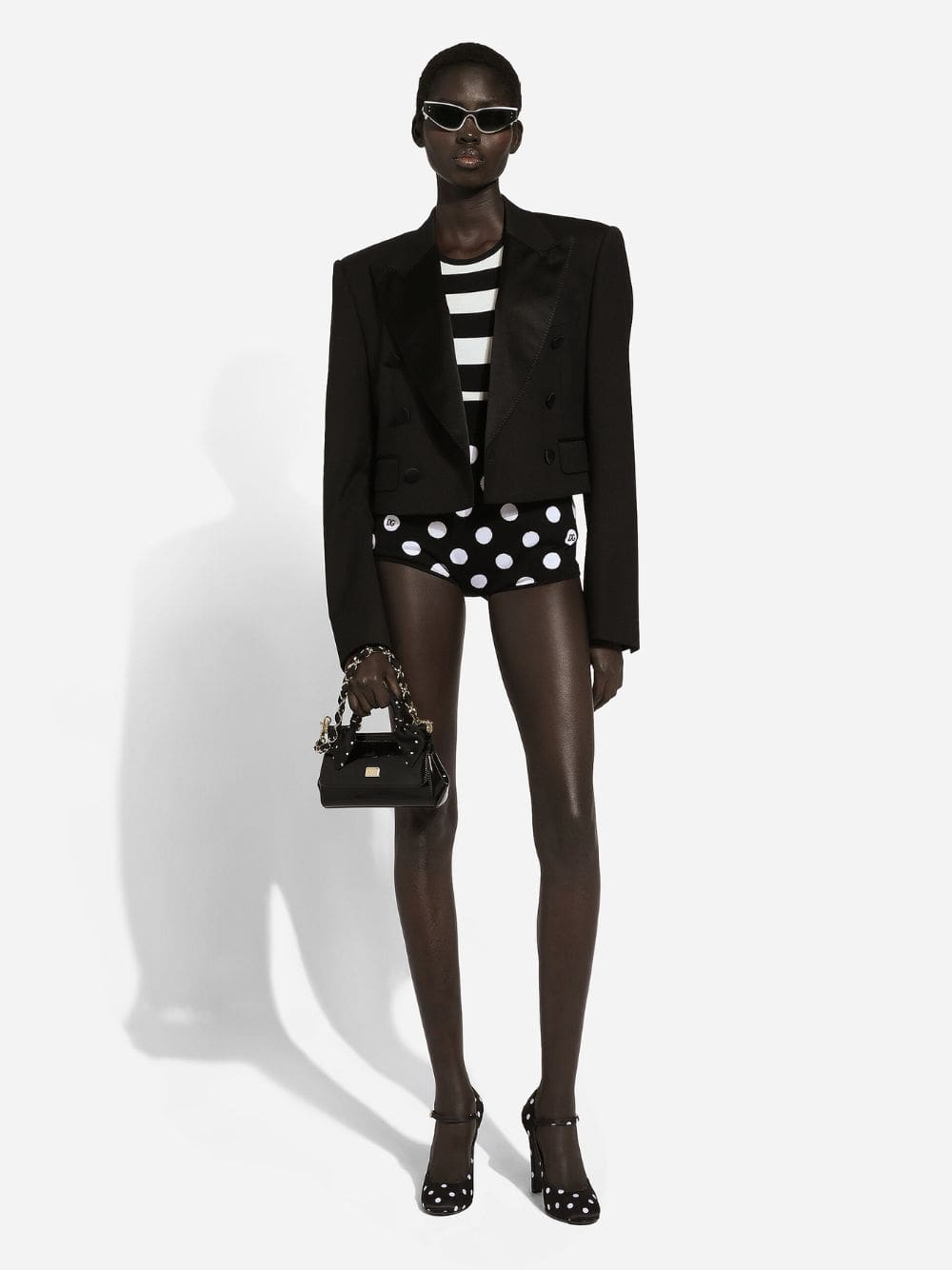 Polka-Dot Wool and Silk High-Waisted Panties