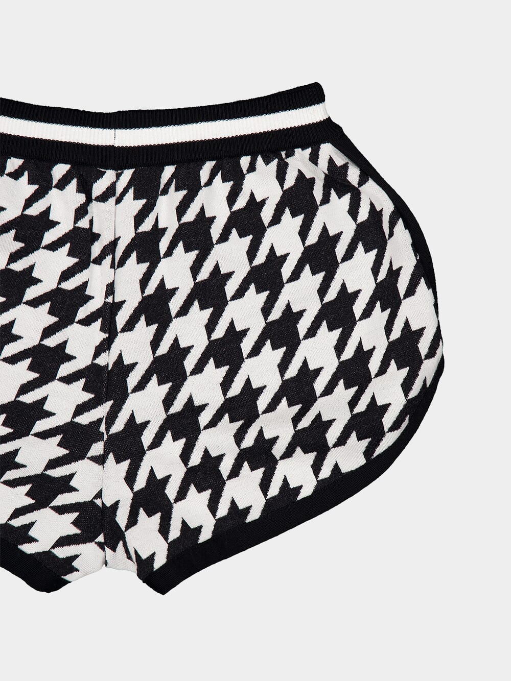 Houndstooth Jacquard Knit Shorts
