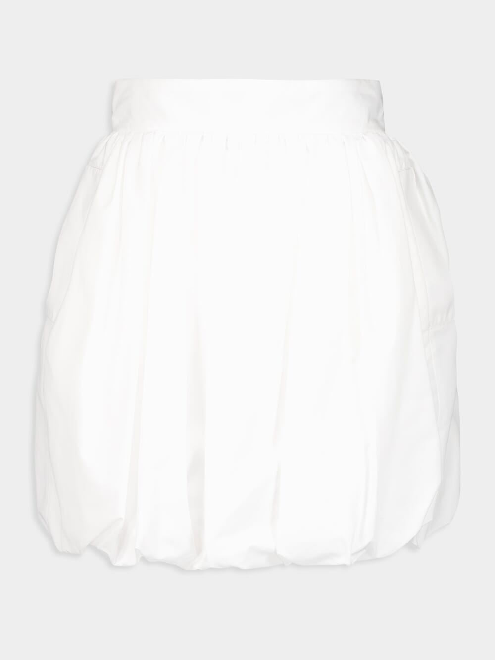 White Short Cotton Balloon Skirt