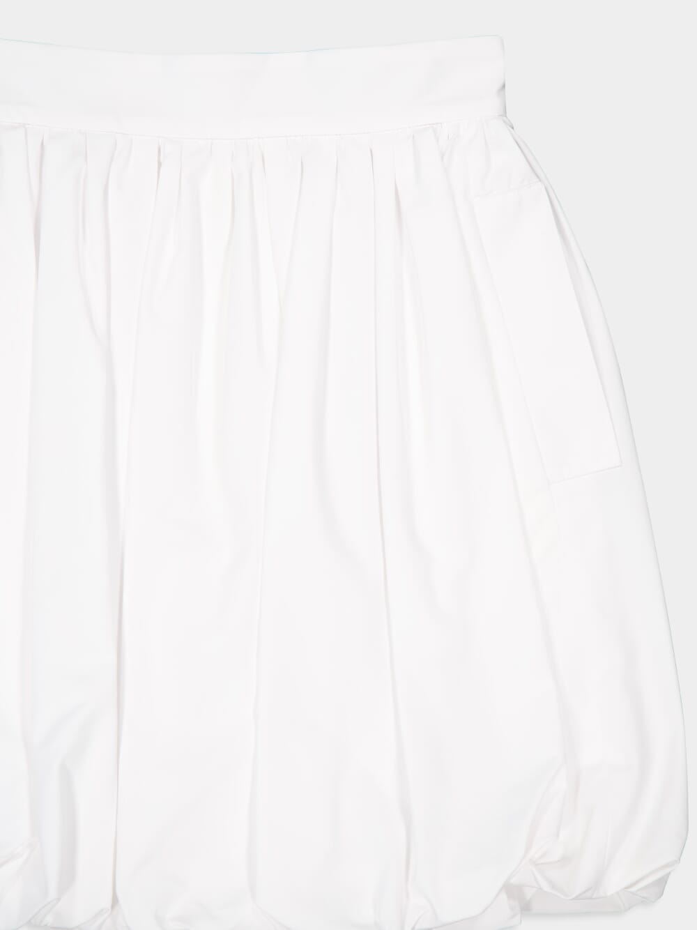 White Short Cotton Balloon Skirt