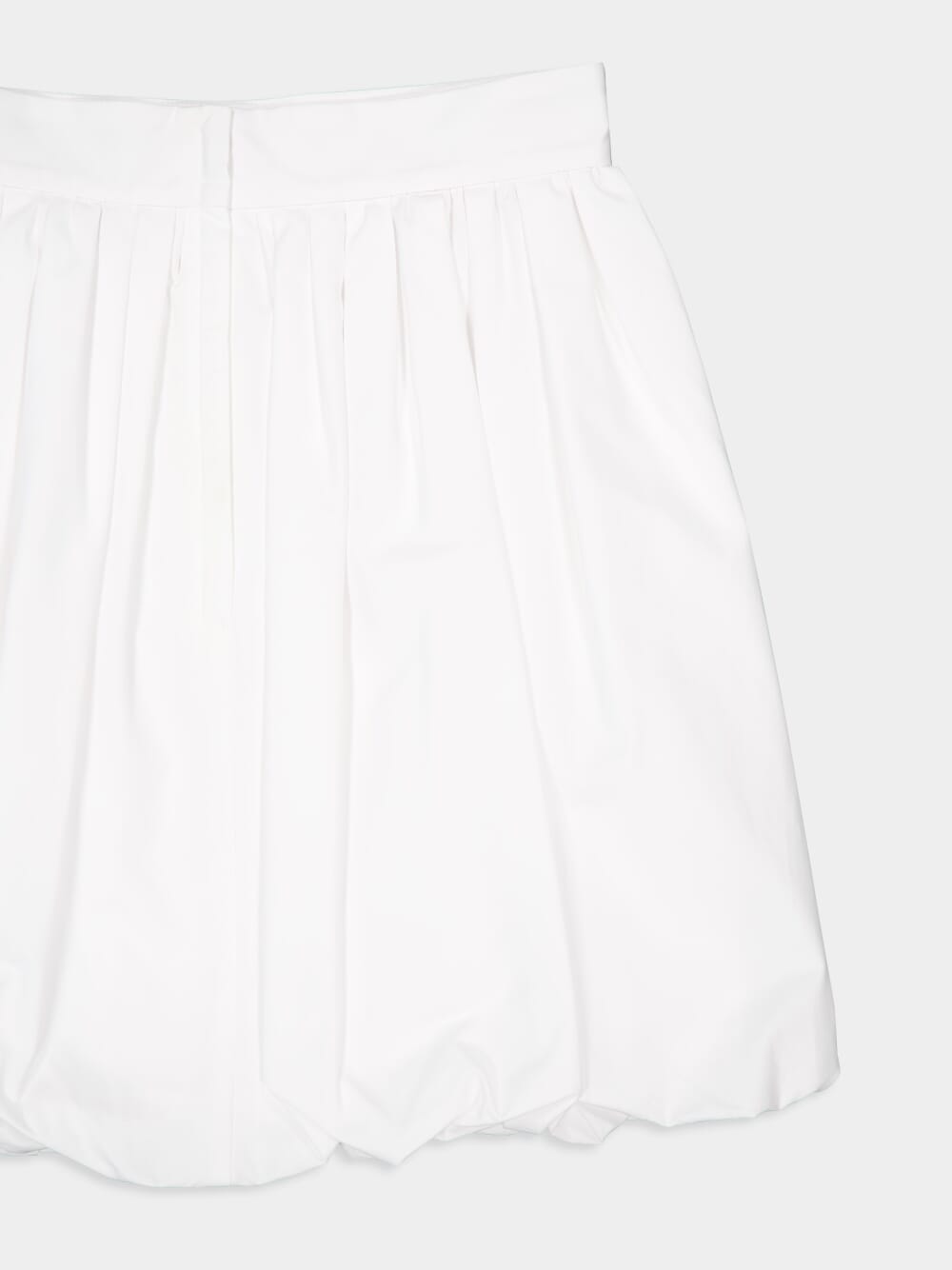White Short Cotton Balloon Skirt