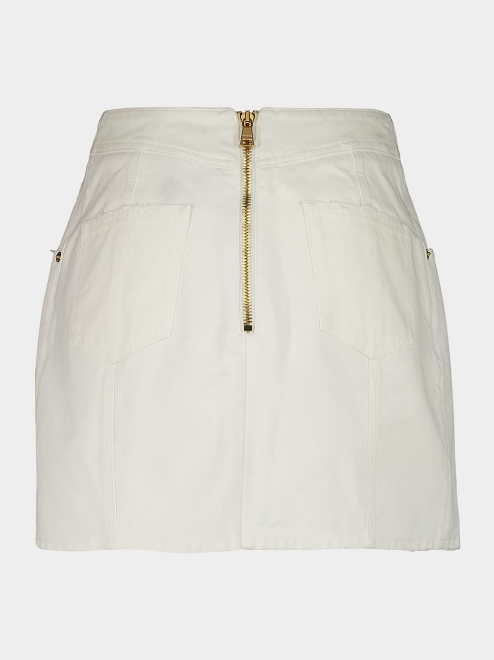 White Cotton Canvas Mini Skirt