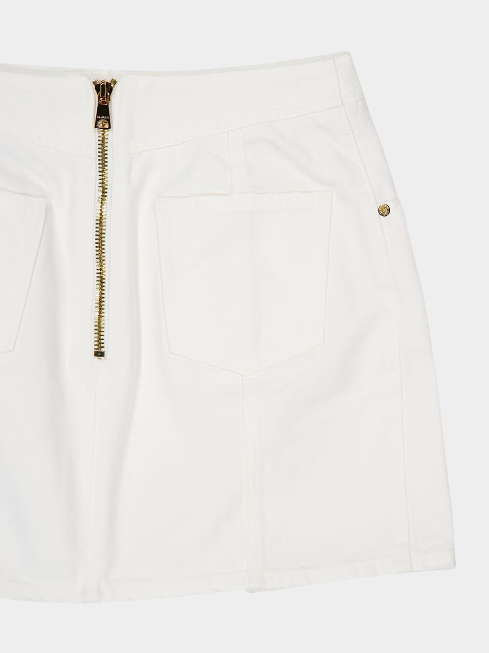 White Cotton Canvas Mini Skirt