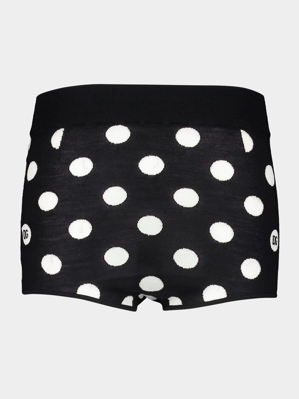 Polka-Dot Wool and Silk High-Waisted Panties