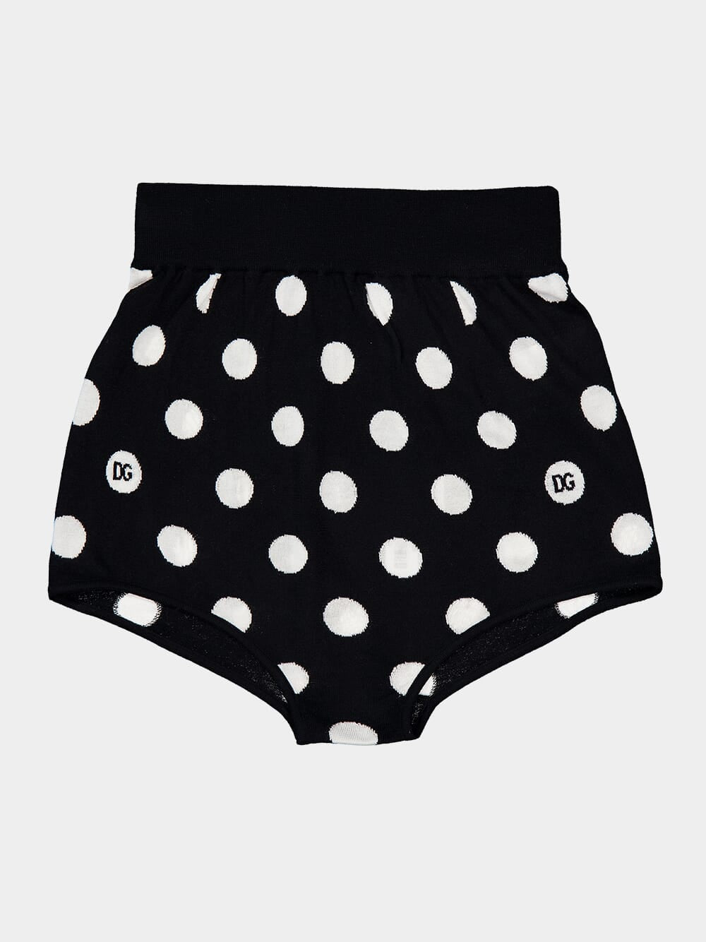 Polka-Dot Wool and Silk High-Waisted Panties