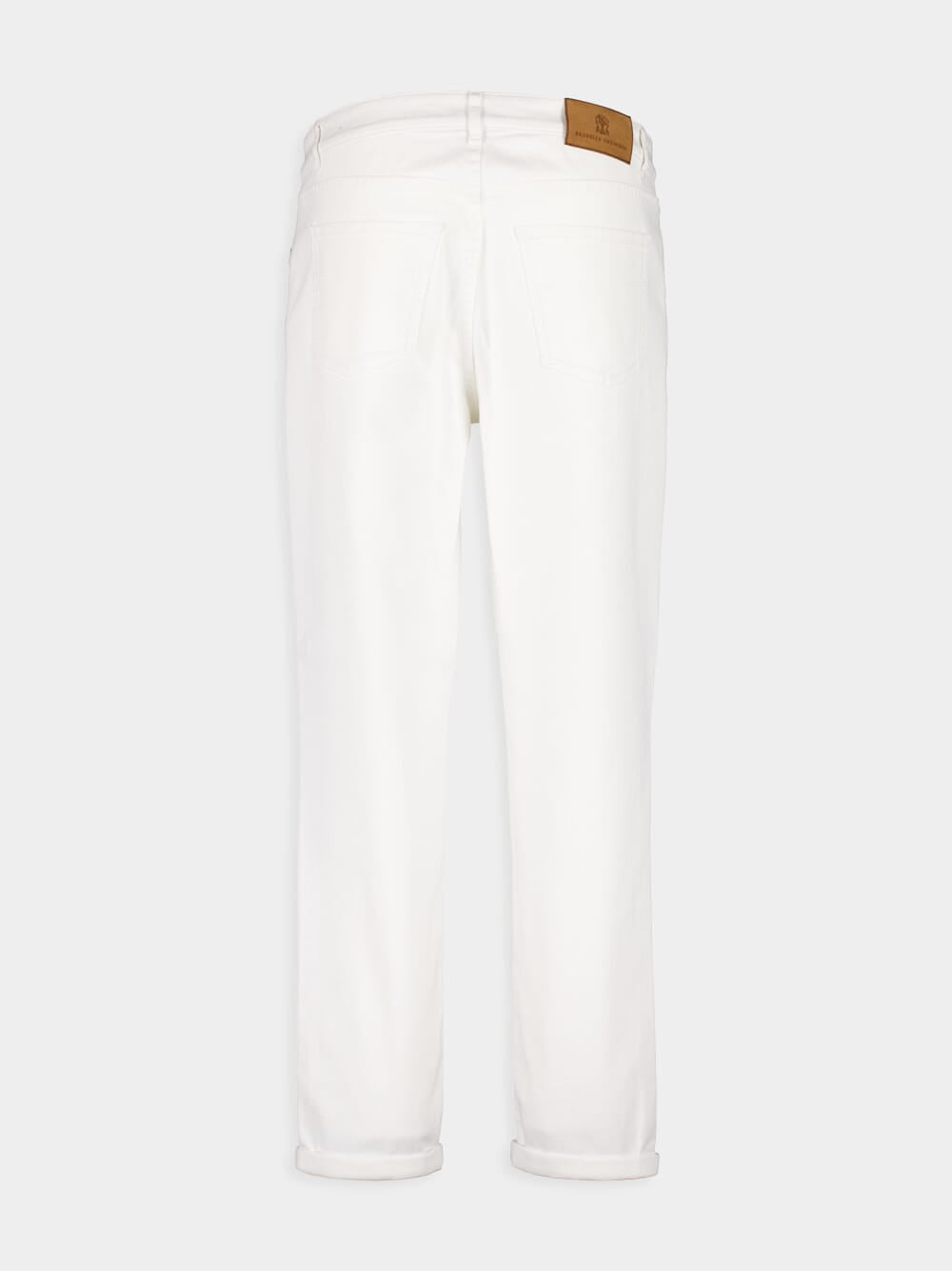 White Lightweight Denim Five-Pocket Trousers