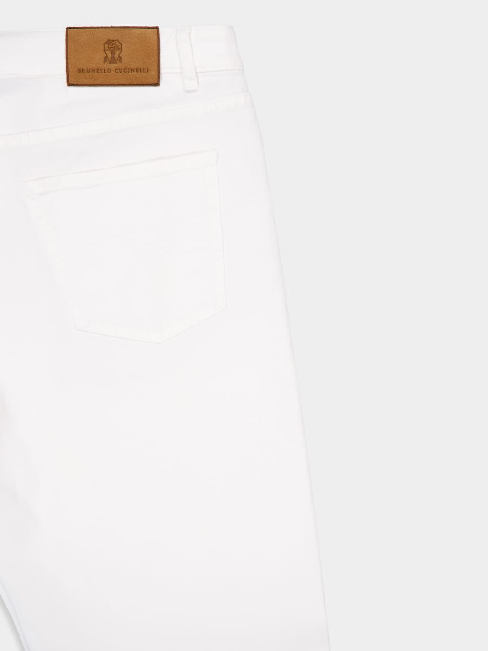 White Lightweight Denim Five-Pocket Trousers