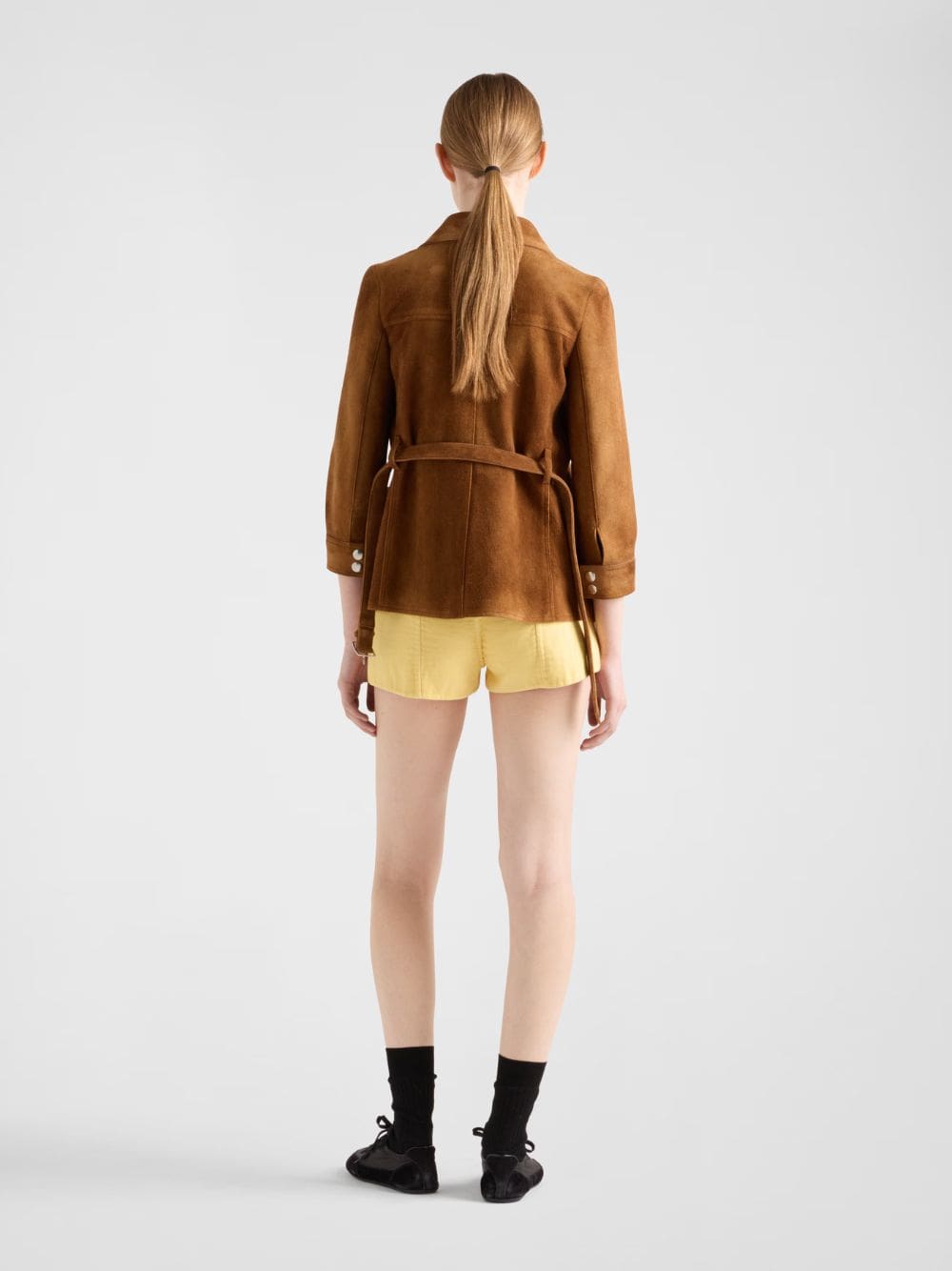 Yellow Double Cotton Shorts