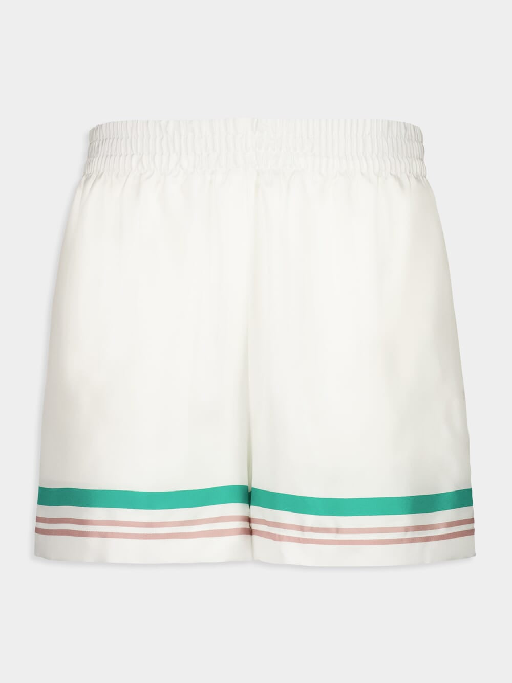 White Casa Way Silk Twill Shorts