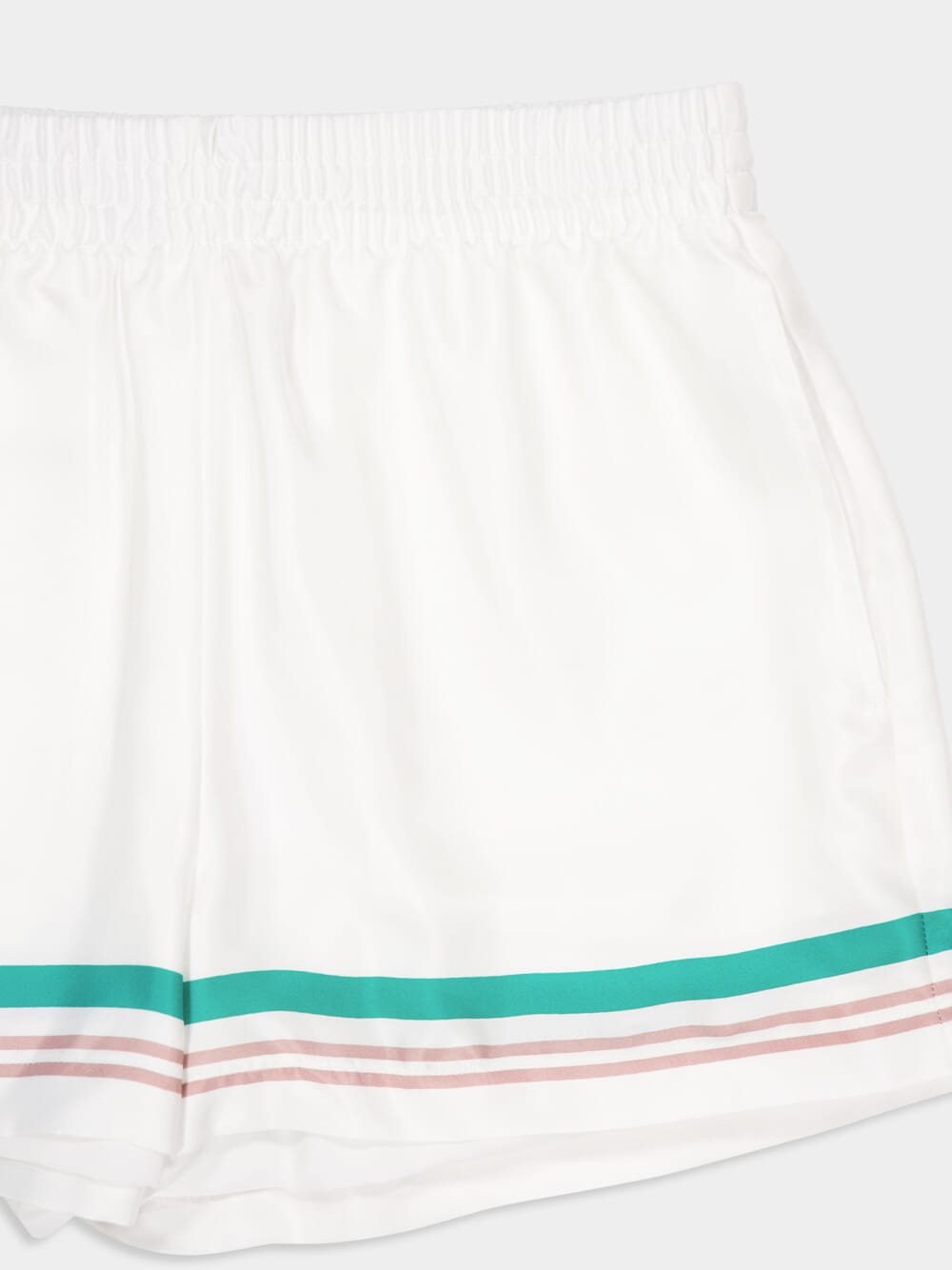 White Casa Way Silk Twill Shorts