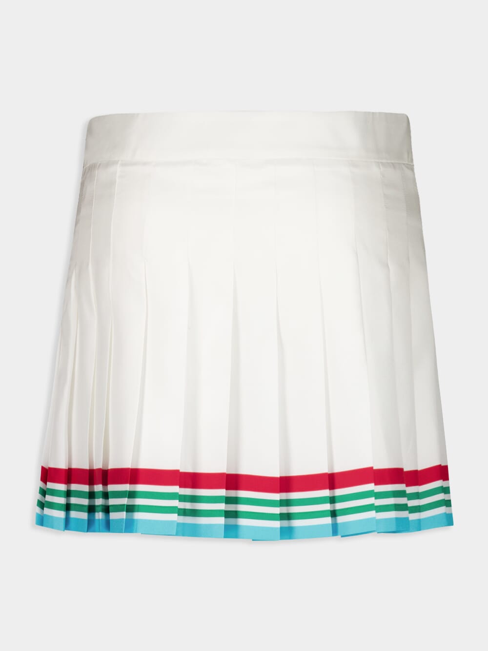 White Casa Way World Series Pleated Silk Skirt