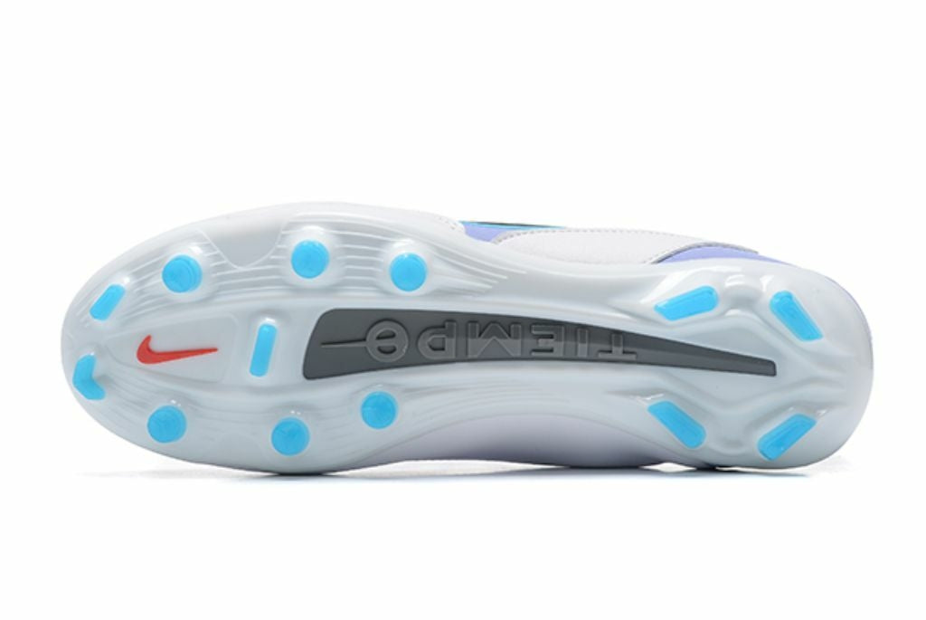 Chuteira de Campo Tiempo Legend 9 FG Elite - Branco Preta e Azul