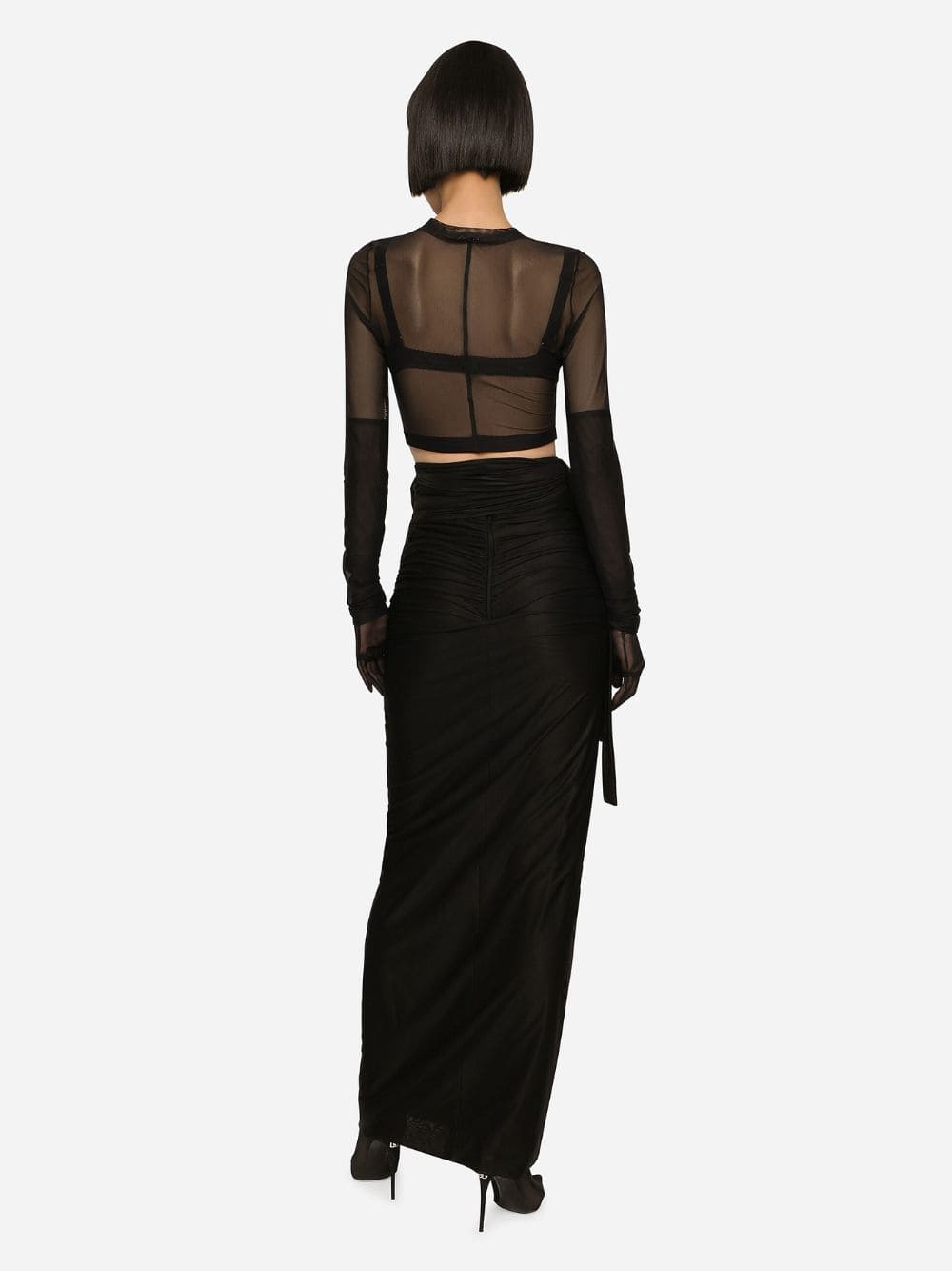 X KIM Belted Jersey Skirt