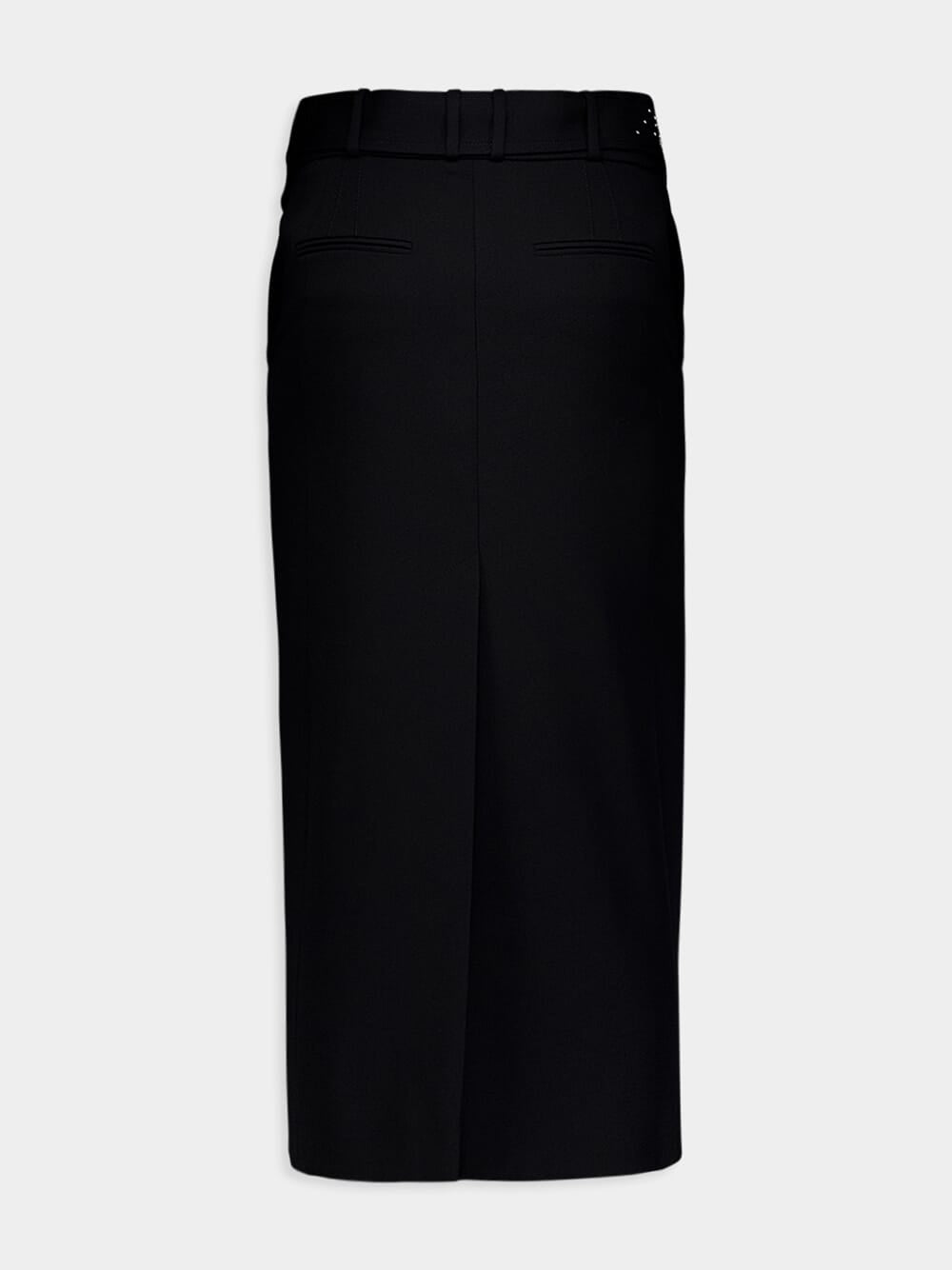 Studded-Belt Midi Skirt