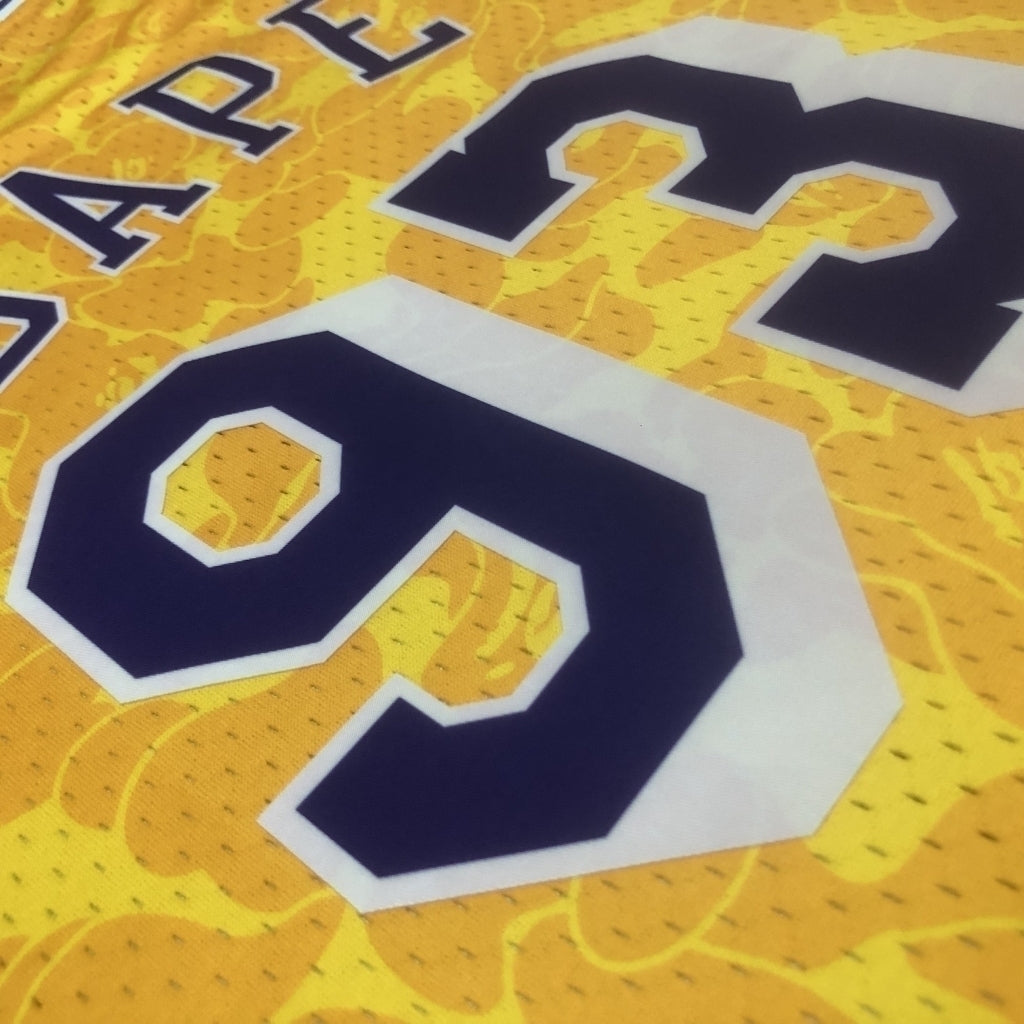 Regata Los Angeles Lakers BAPE X Mitchell & Ness 1996/97 ABC Amarela