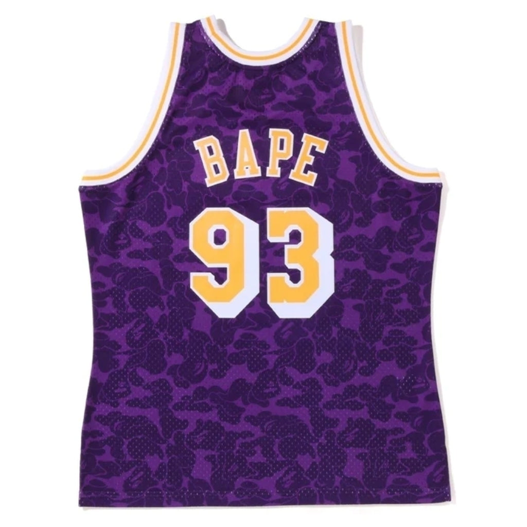 Regata Los Angeles Lakers BAPE X Mitchell & Ness 1993 Roxa