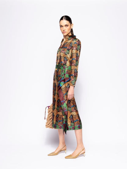 Wisteria Dreamframe Print Wrap Skirt in Double Printed Silk Twill