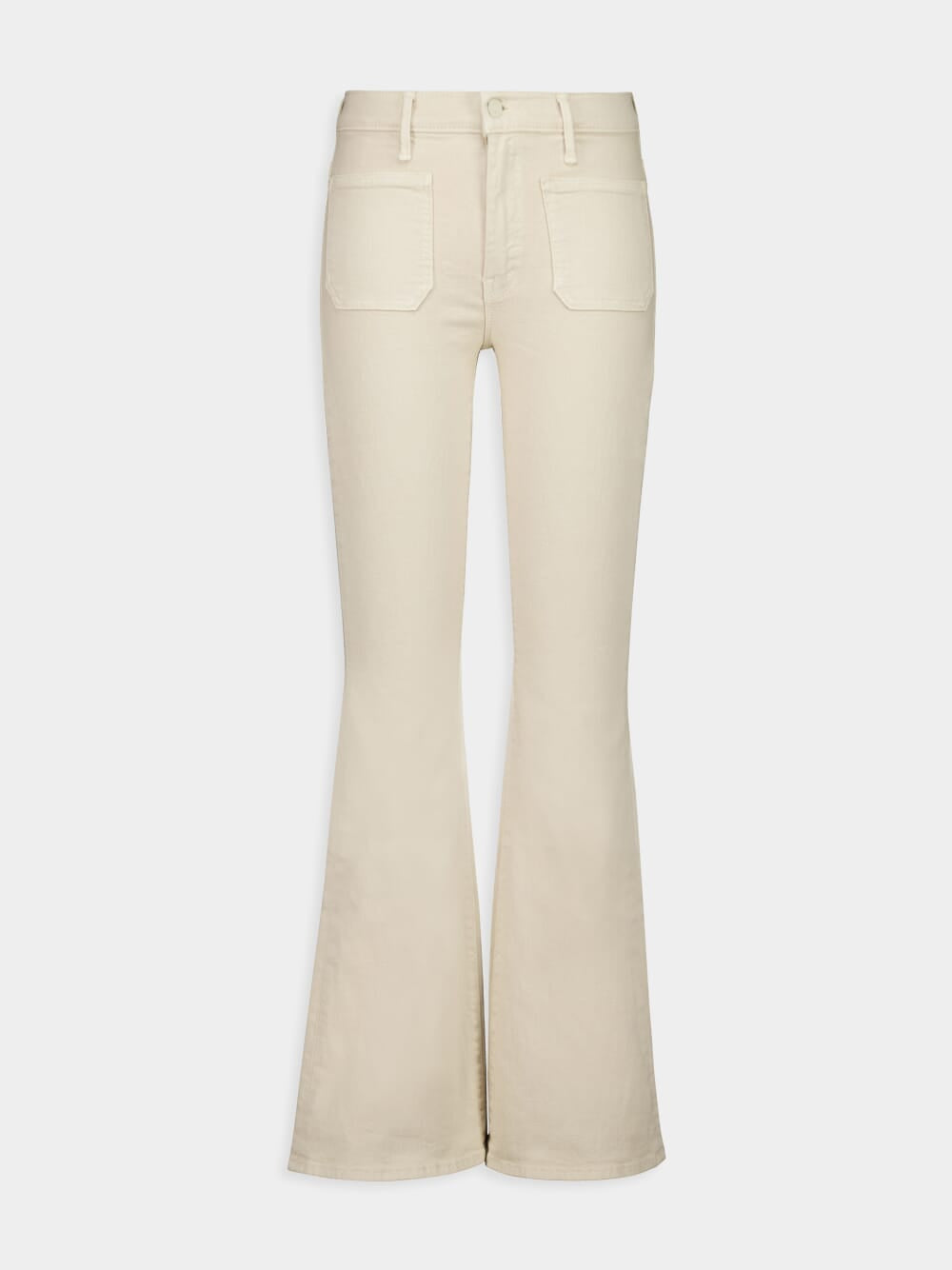 Wacky Khaki Patch Pocket Flared Jeans