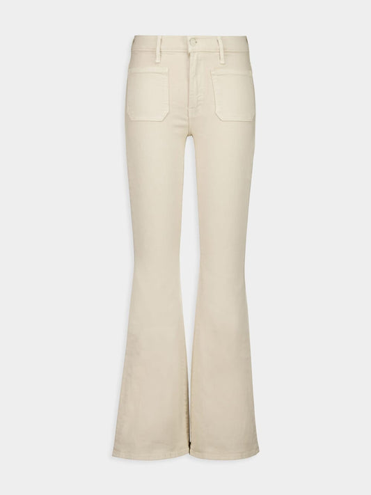 Wacky Khaki Patch Pocket Flared Jeans