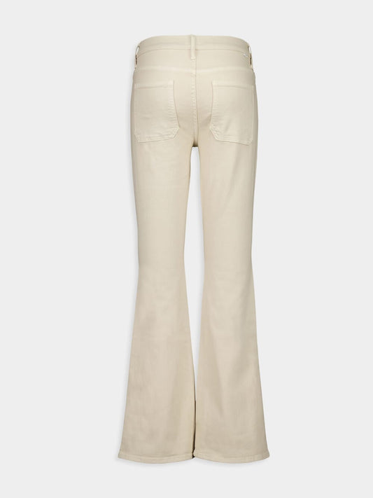 Wacky Khaki Patch Pocket Flared Jeans