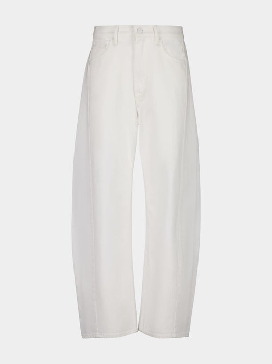 The Full-Pipe Ankle White Barrel Jeans