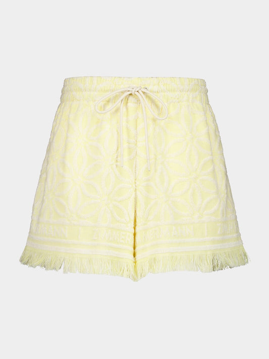 Yellow Cream Coco Towelling Shorts
