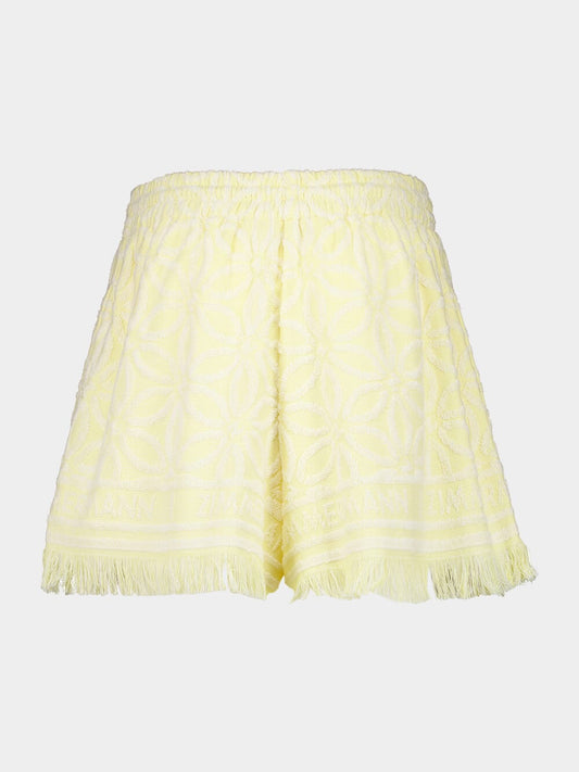 Yellow Cream Coco Towelling Shorts