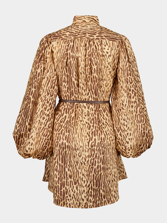 Tan Leopard Cascadian Tunic Mini Dress