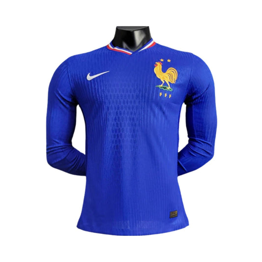 França Principal 24/25 - Manga Comprida - Versão Jogador - Euro 2024