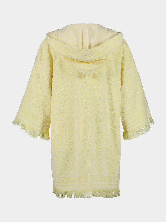 Yellow Cream Coco Hooded Towel Mini Dress