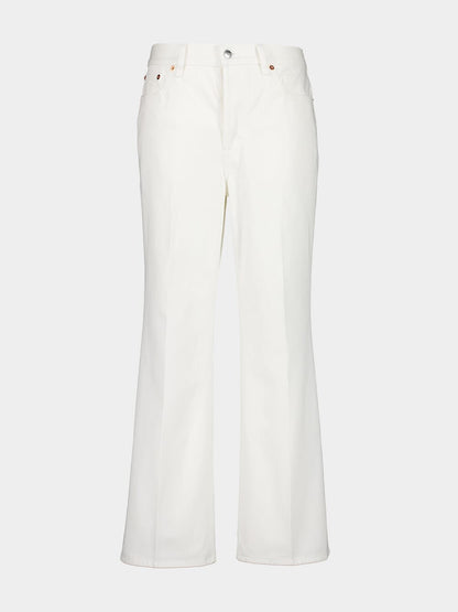 White Flared Trumpet Jeans